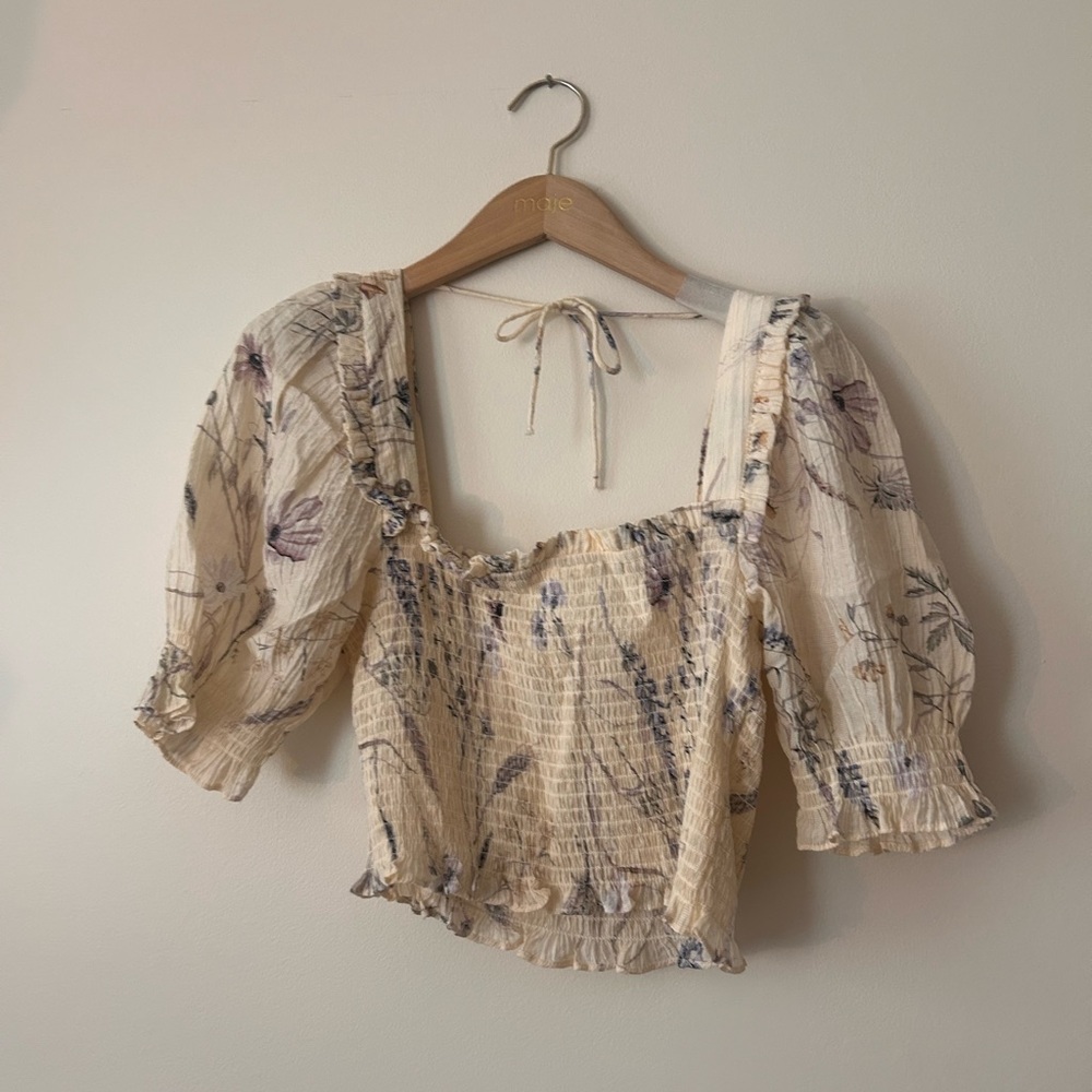 Floral Smocked Puff Sleeve Top - Picture 3 of 4